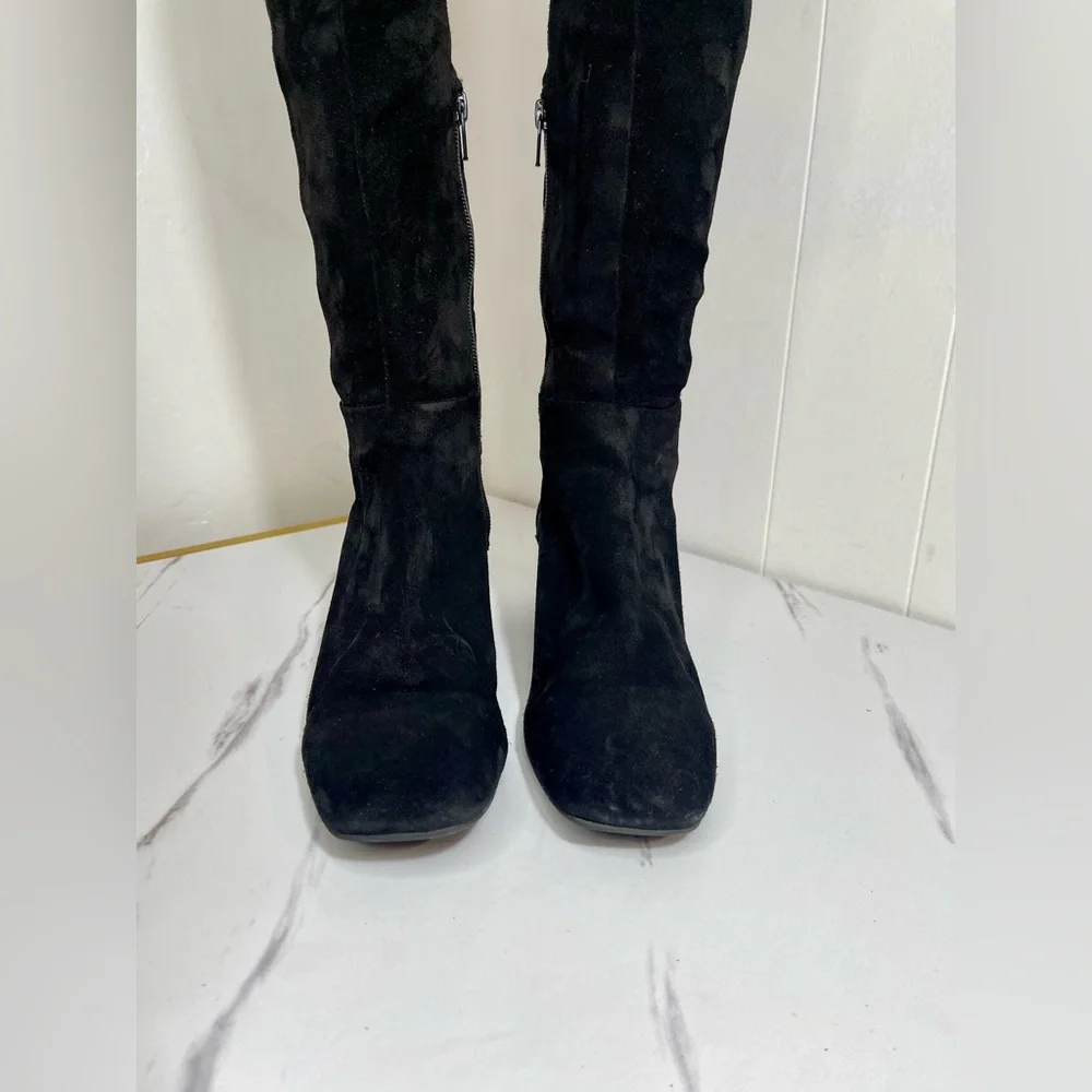 New Kenneth Cole New York Wonens Square Toe Over Knee Black SZ 7.5